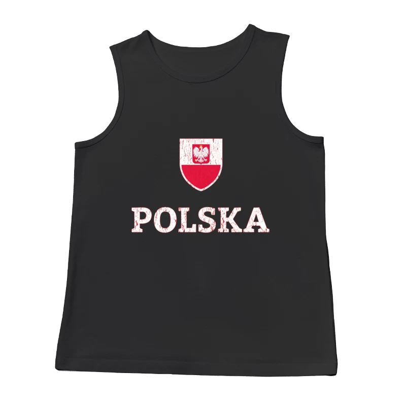 Polish National Shield with Eagle Emblem and Text Male Tank Top