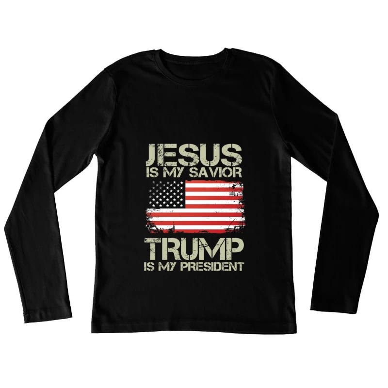 Foi et politique : Jésus et Trump Femme Manches Longues T-Shirt