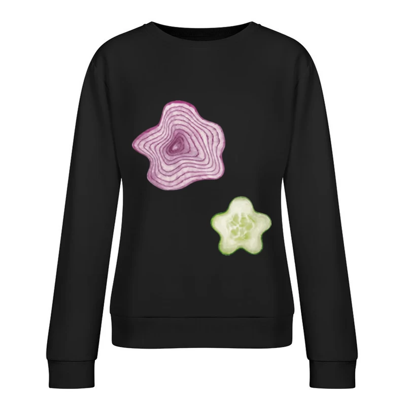 Scheiben von Gemüse in Sternform Damen Pullover Sweatshirt