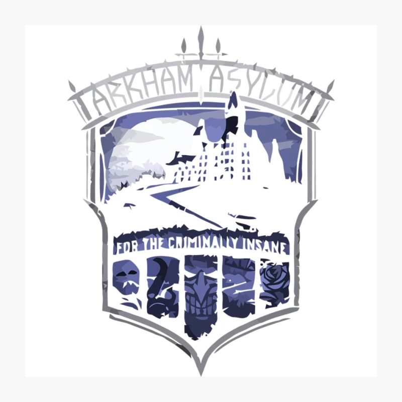 Arkham Asylum: Gothic Logo Design for Batman's Infamous Psychiatric Hospital Pin