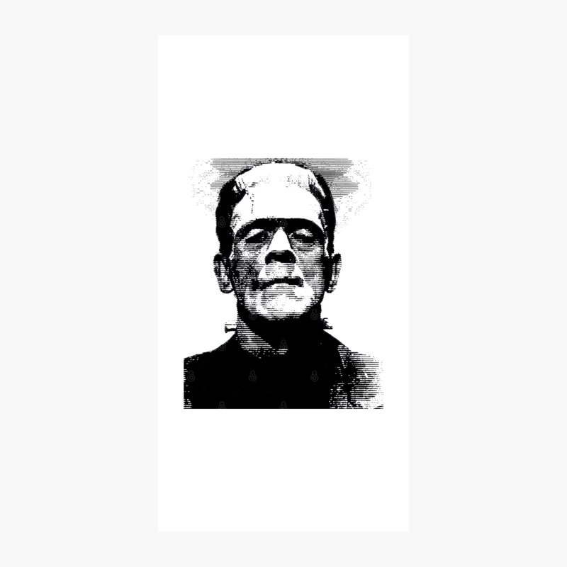 Frankenstein Spooky Line Art Design iPhone Case