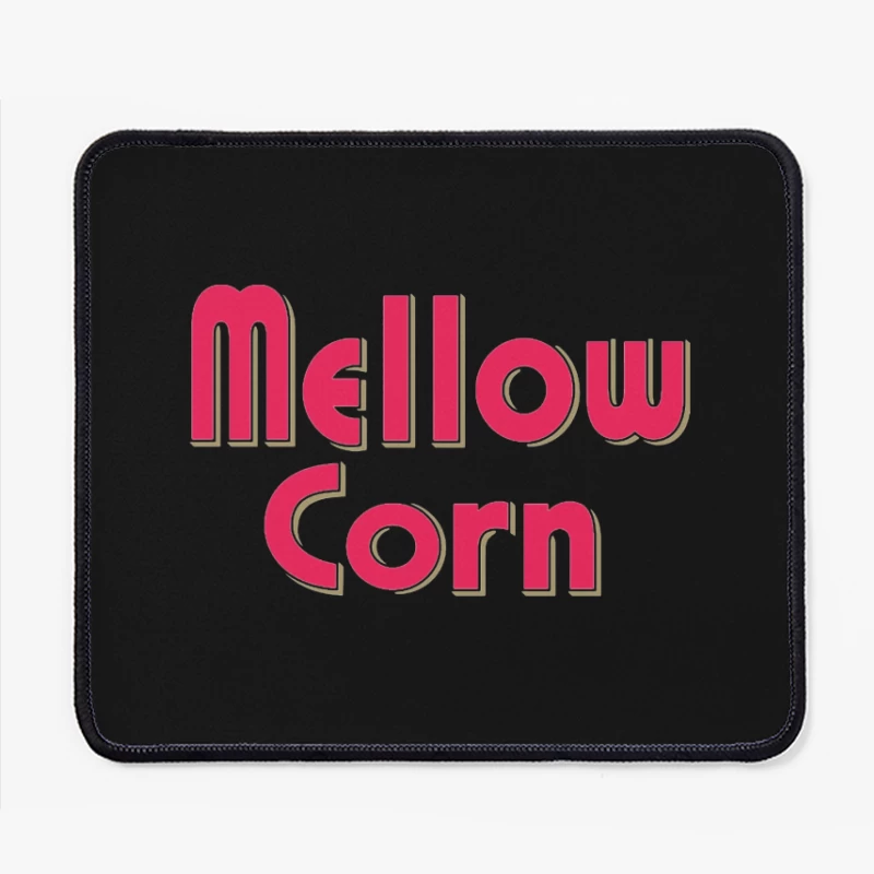 Retro Pink "Mellow Corn" Typography Logo Design Mouse Pad