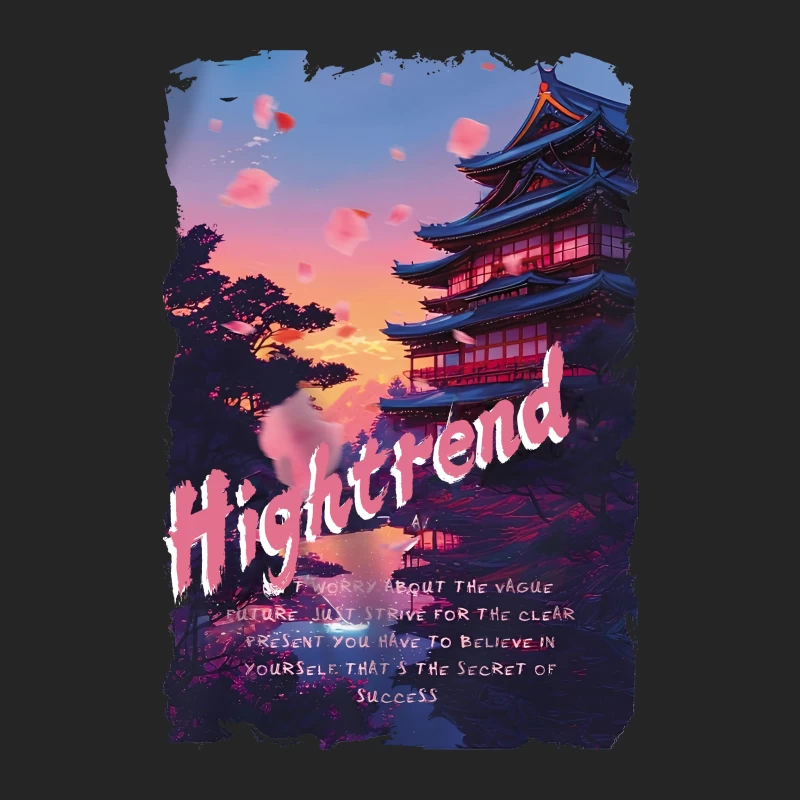 Japanische Abendlandschaft mit motivierendem Zitat Herren Pullover Sweatshirt