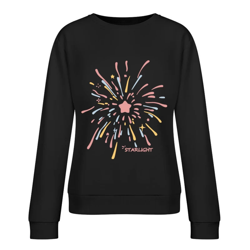 Buntes Feuerwerk mit Sternform Damen Pullover Sweatshirt