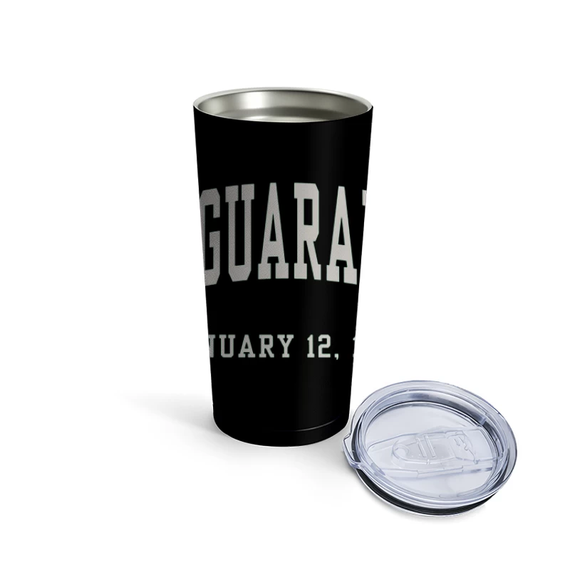 The Guarantee - Vintage Typography from January 12, 1969 Travel Mug