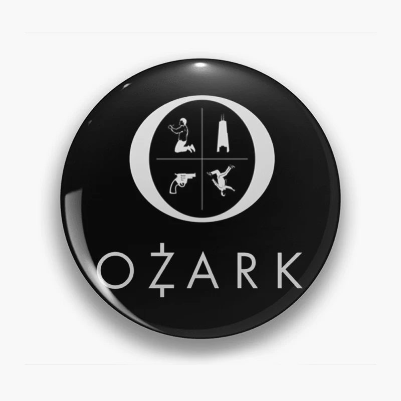 Ozark TV Series Logo with Symbolic Elements Pin