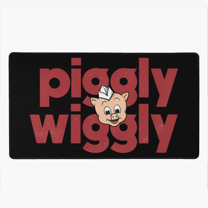 Vintage Piggly Wiggly Supermarket Logo with Cartoon Pig Desk Mat