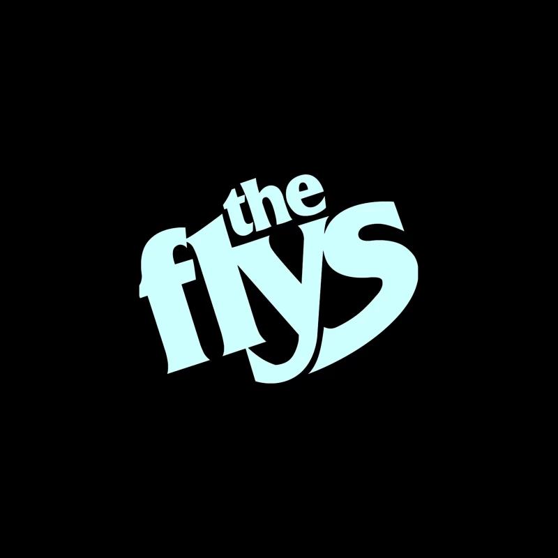 The Flys Band Logo in Light Blue Typography Desk Mat