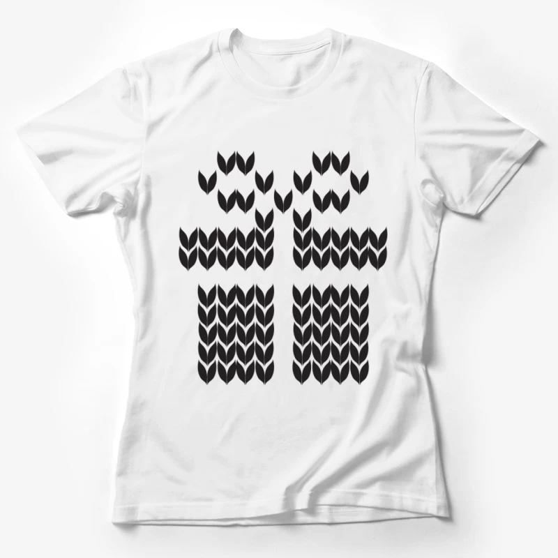 Motif de feuilles symétriques Femme T-Shirt
