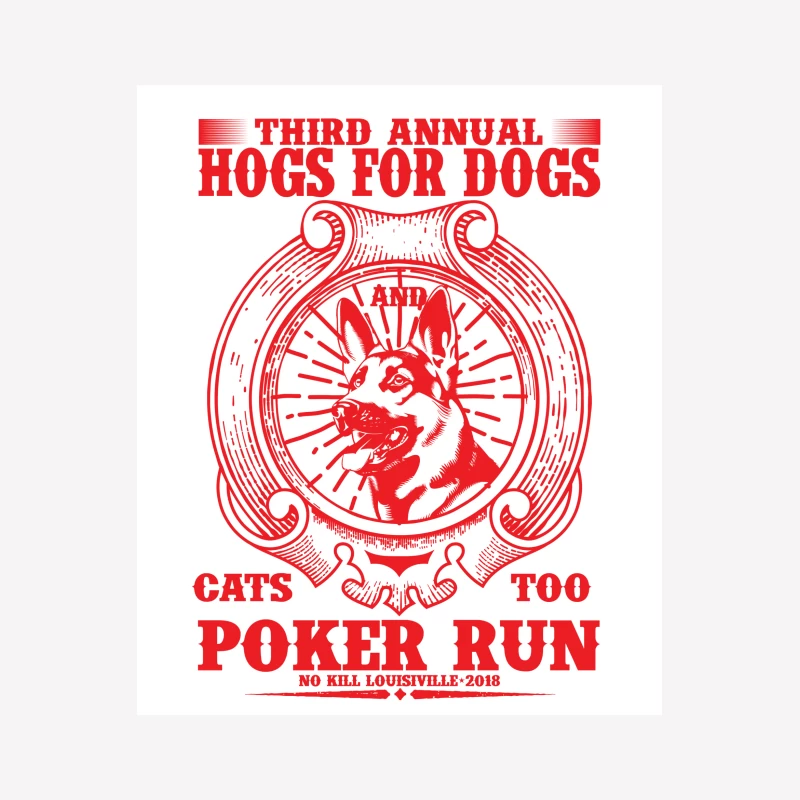 Troisième course poker pour Hogs for Dogs et Cats Too Femme T-Shirt