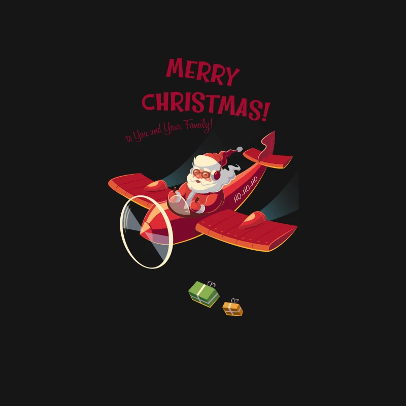Père Noël en avion souhaitant Joyeux Noël Femme T-Shirt