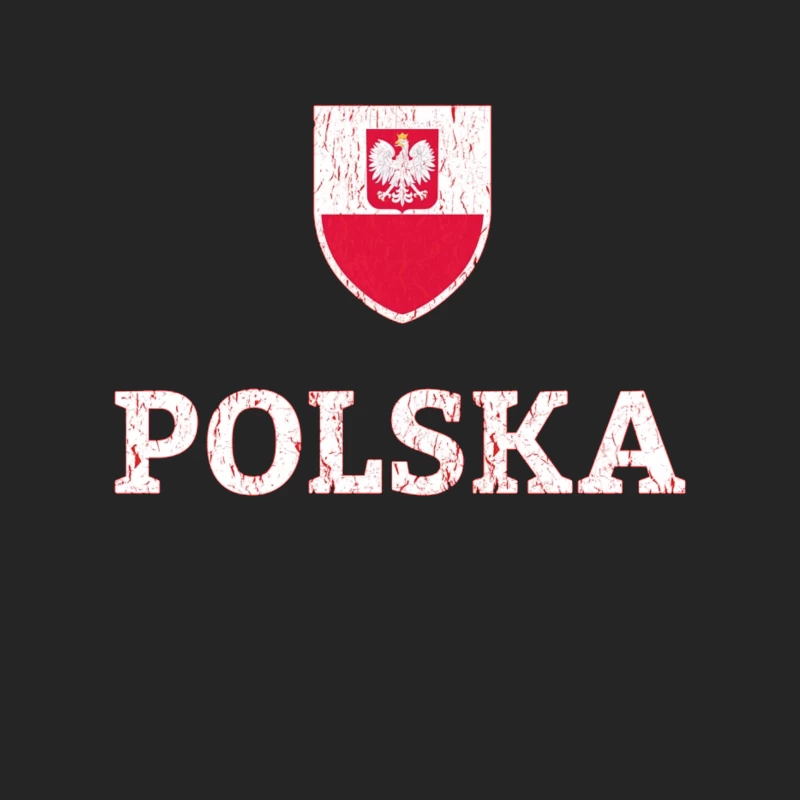 Polish National Shield with Eagle Emblem and Text Male Pullover Sweatshirt