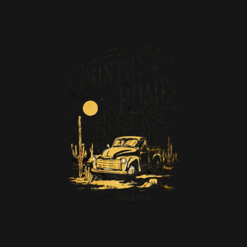 Country Roads mit Retro-Truck in New Mexico  Damen T-Shirt