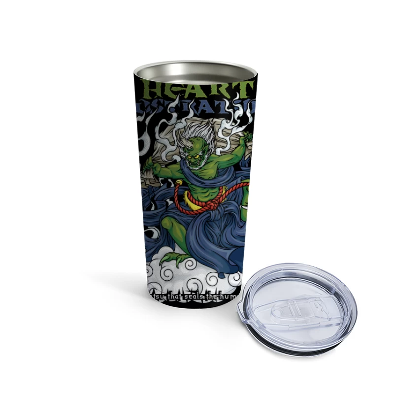 Demon Illustration with Kintsutsu Theme Travel Mug