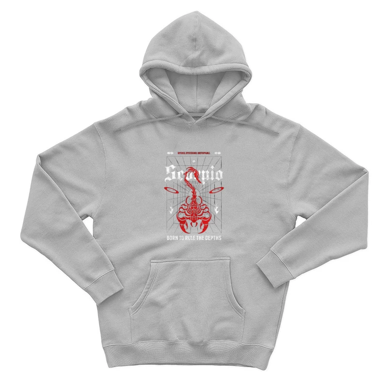 Red Mystical Scorpion with Geometric Pattern Male Pullover Hoodie