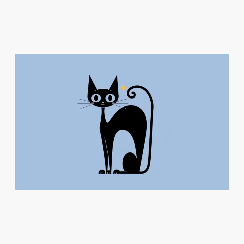 Minimalist black cat cartoon illustration Travel Mug