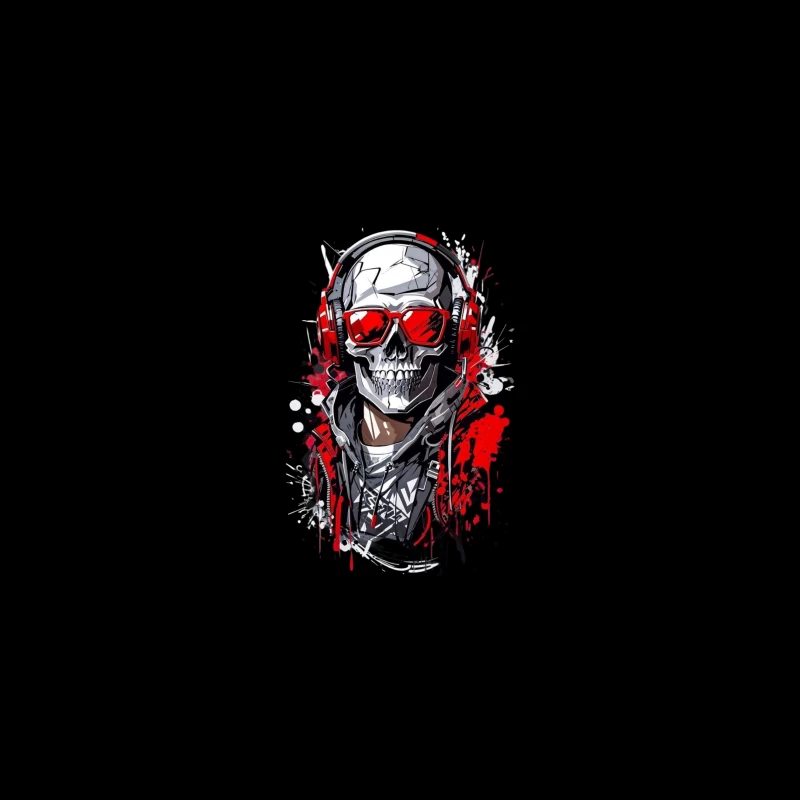 Cool Urban Skull with Headphones Desk Mat
