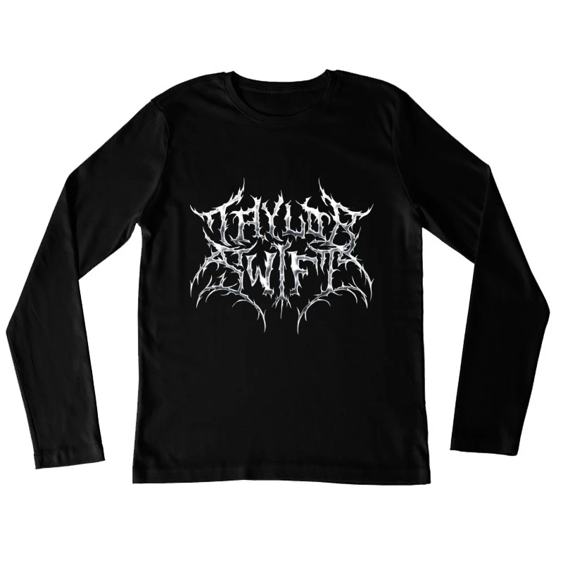 Gothic Metal Band Logo Design Female Long Sleeve T-Shirt