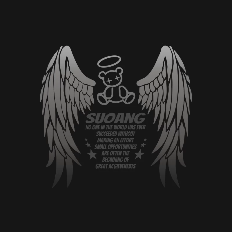 Design mit Engelsflügeln und Bär Herren T-Shirt