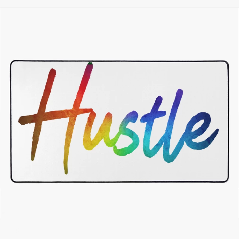 Colorful Hustle Typography Desk Mat