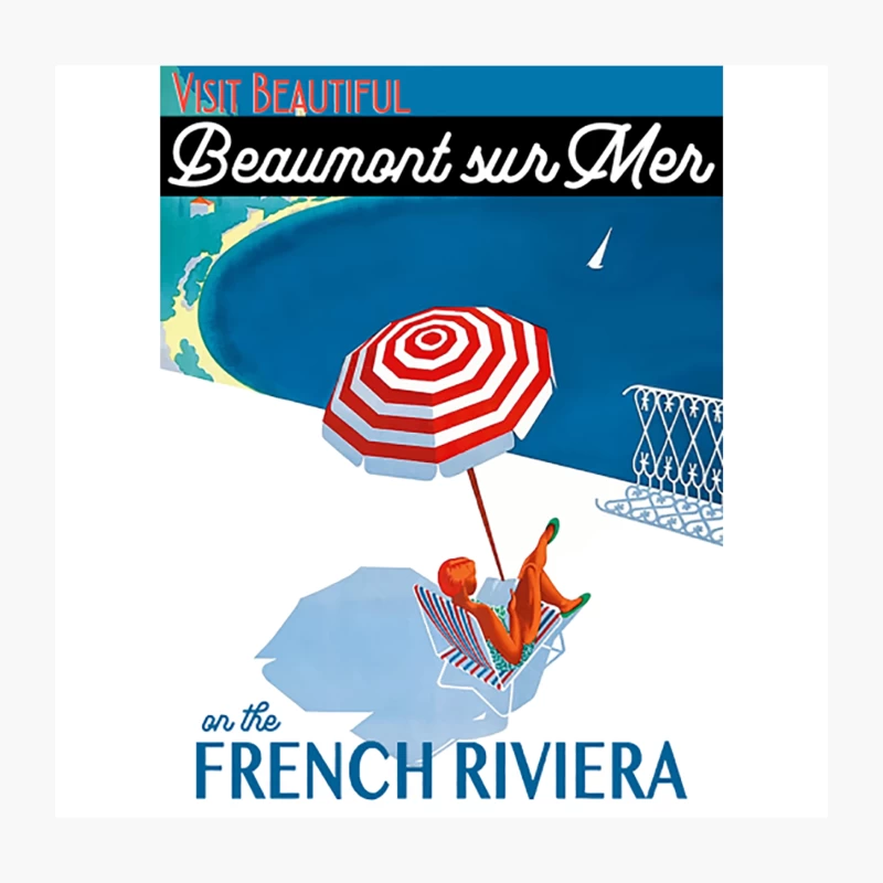 Dirty Rotten Scoundrels - Travel Poster of Beaumont sur Mer Throw Pillow