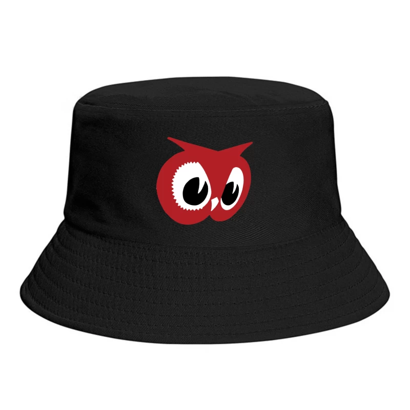 Red Owl Minimalist Logo Design Bucket Hat