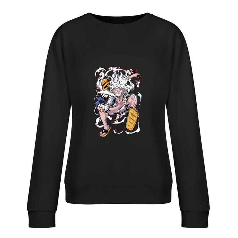 Anime-Kämpfer mit Rauch und Blitz Damen Pullover Sweatshirt