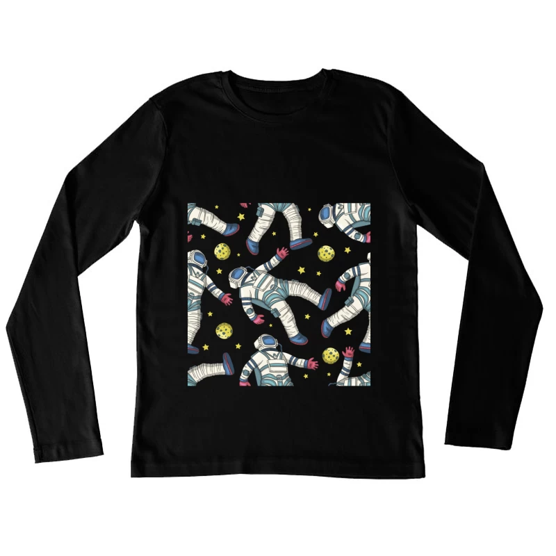Astronauten im Weltraum Damen Langarm T-Shirt
