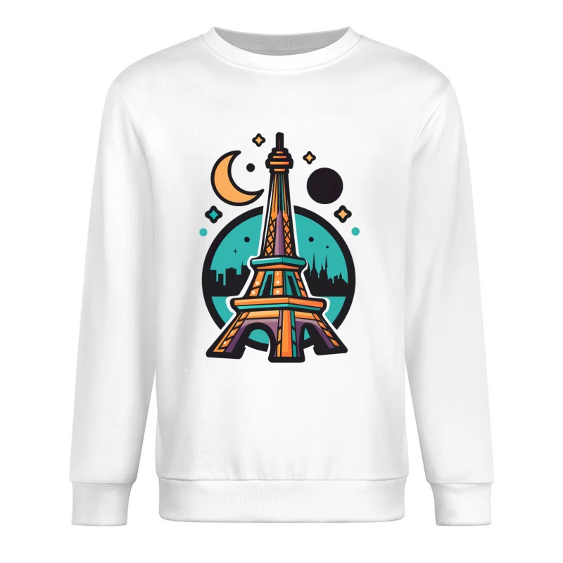 Tour Eiffel stylisée la nuit Homme Sweat-shirt à enfiler