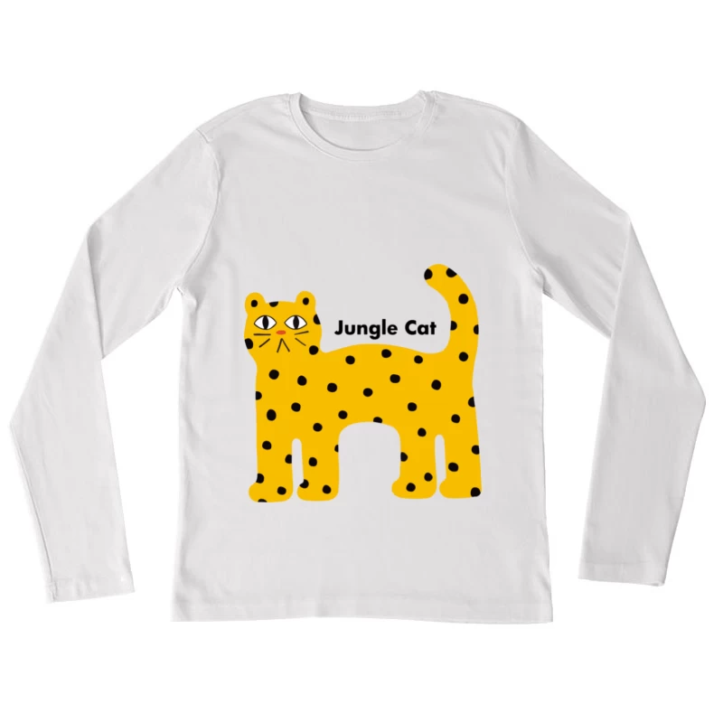 Gelber Dschungel-Katze mit Punkten Damen Langarm T-Shirt