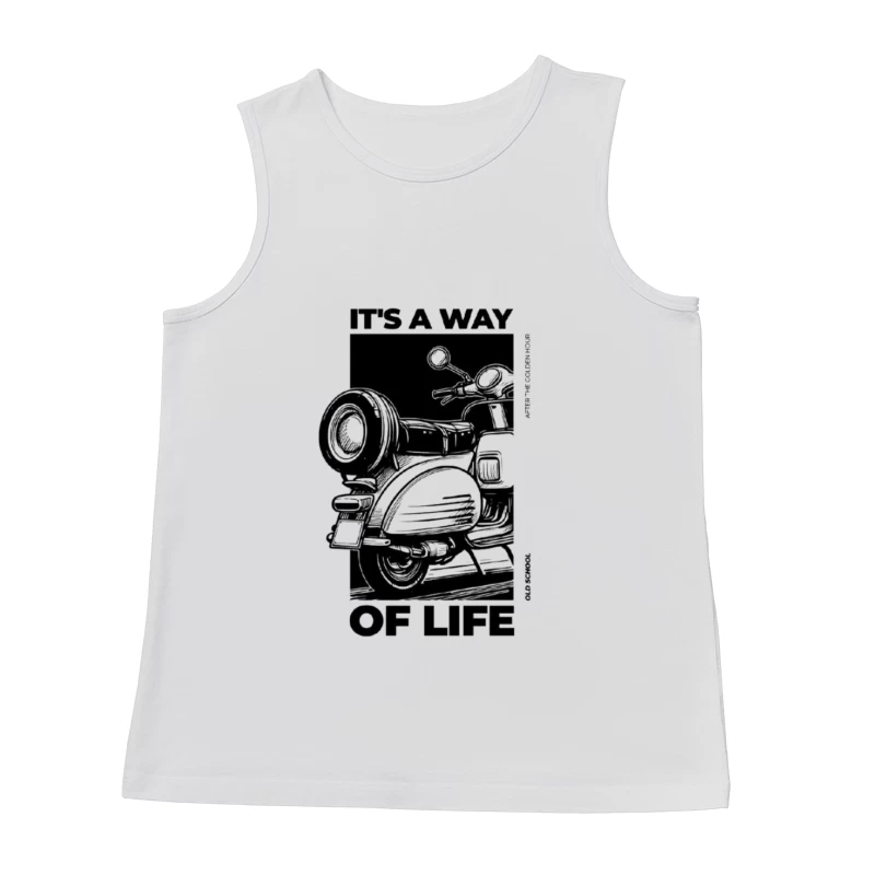 Vintage Scooter Lifestyle Illustration Male Tank Top