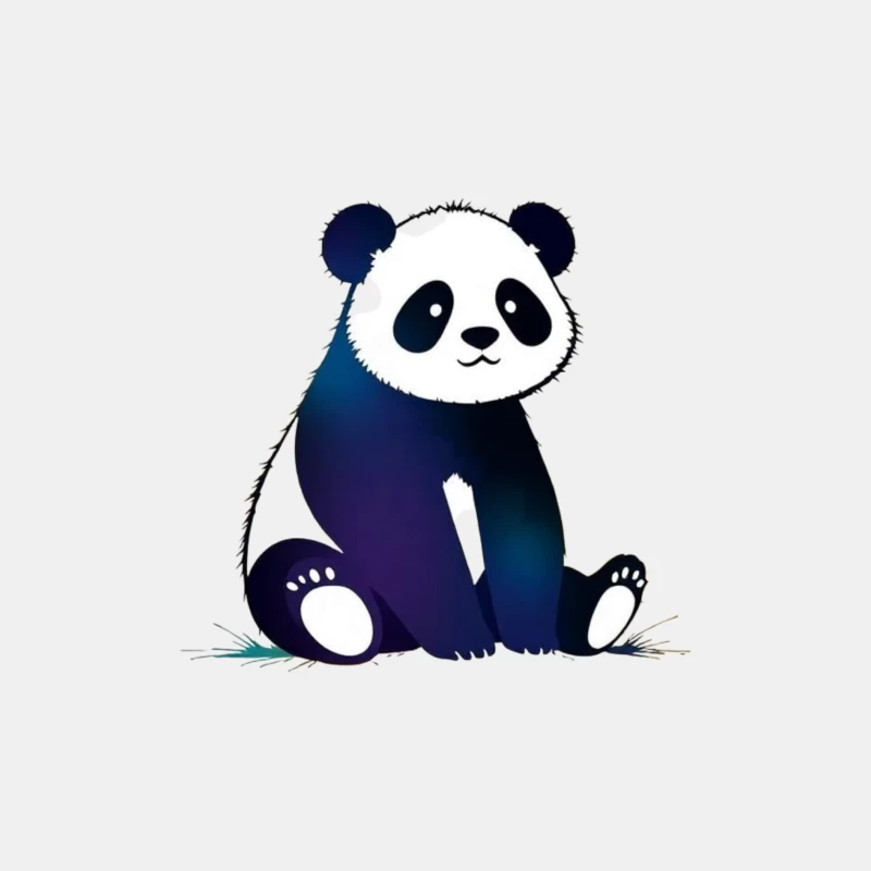 Cute Blue Gradient Cartoon Panda Illustration Male Tank Top