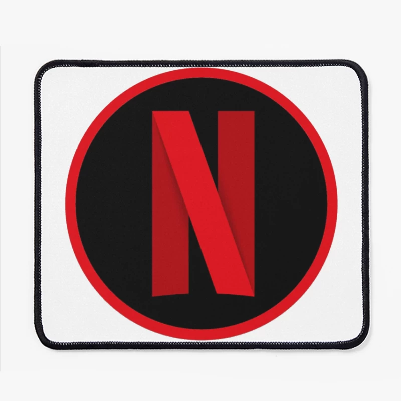 Netflix Streaming Service Logo in Red and Black Circle Mouse Pad