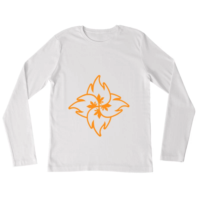 Abstrakte florale Wirbel Damen Langarm T-Shirt