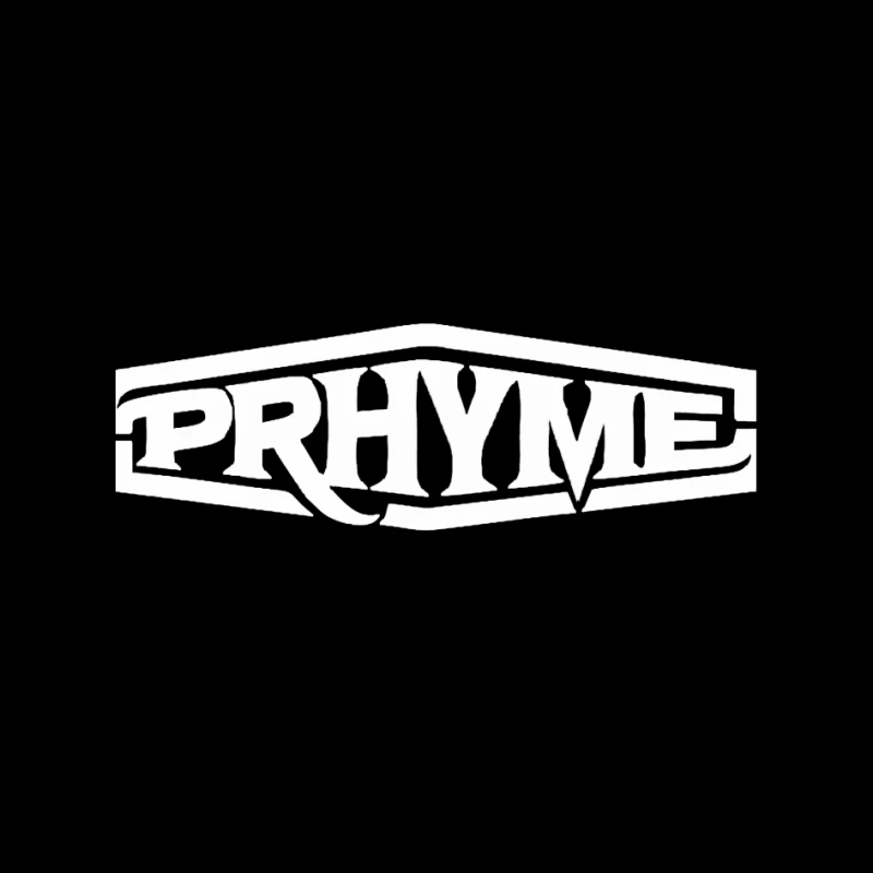 Basic Logo Outline Design with Text "RHYME" Pin