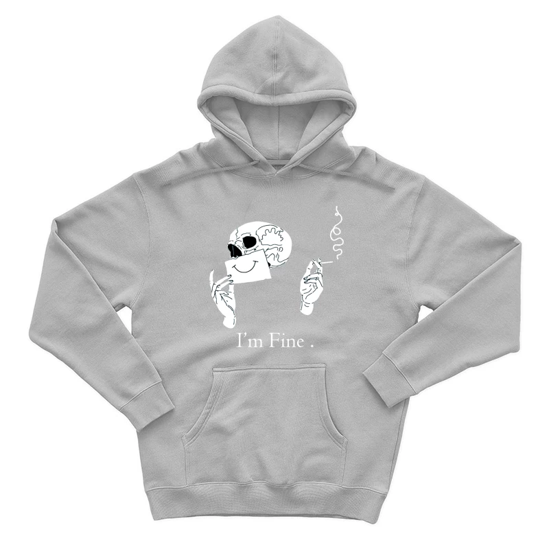 Skull with a Smile and Cigarette Male Pullover Hoodie