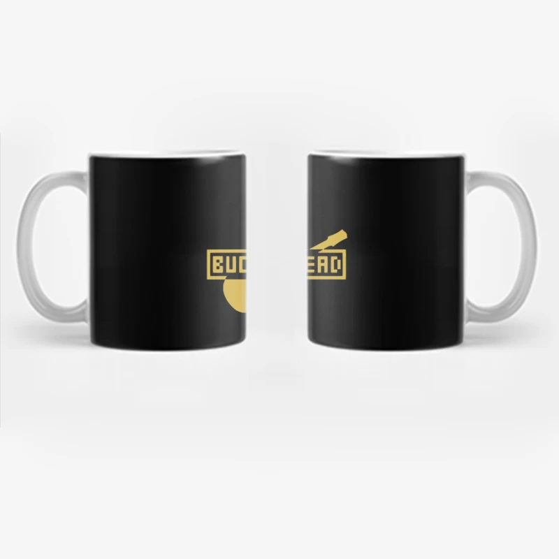 Gold Buckethead Guitar Player Logo Design Coffee Mug