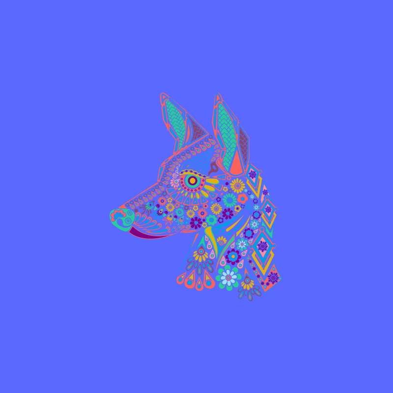 Colorful Floral Dog Illustration iPhone Case