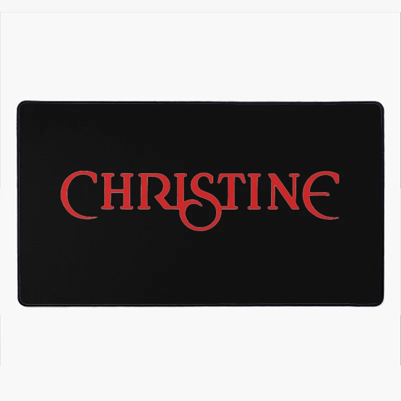 Christine (1983) Classic Horror Movie Logo in Red Typography Desk Mat