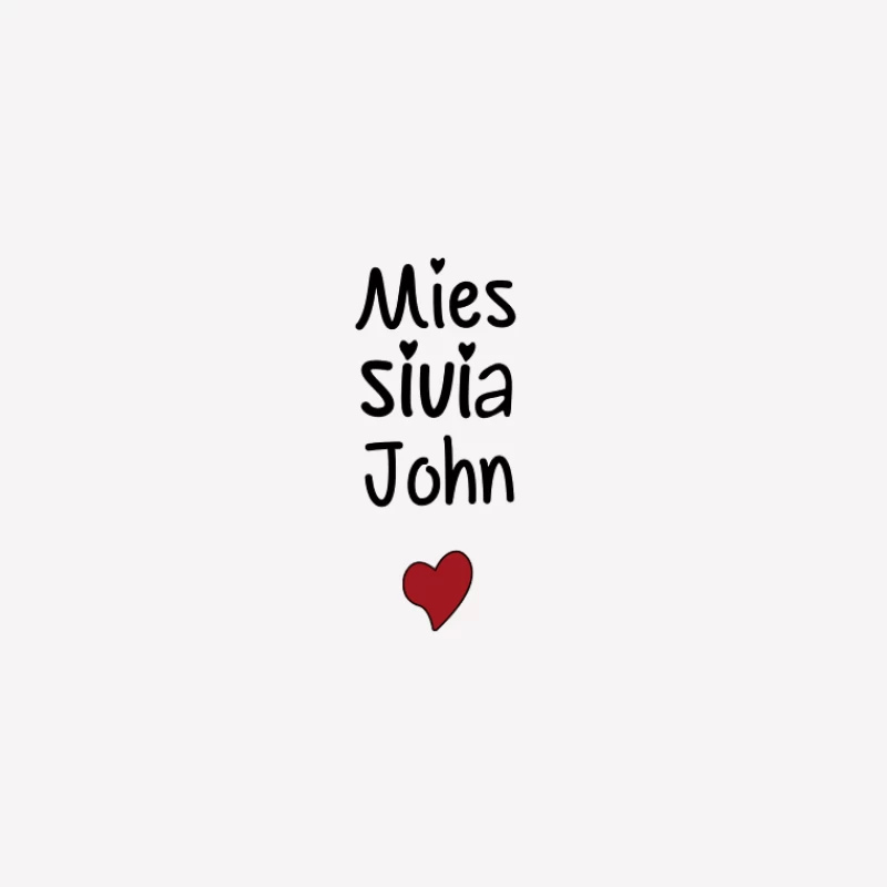 Noms avec Design de Coeur Femme T-Shirt
