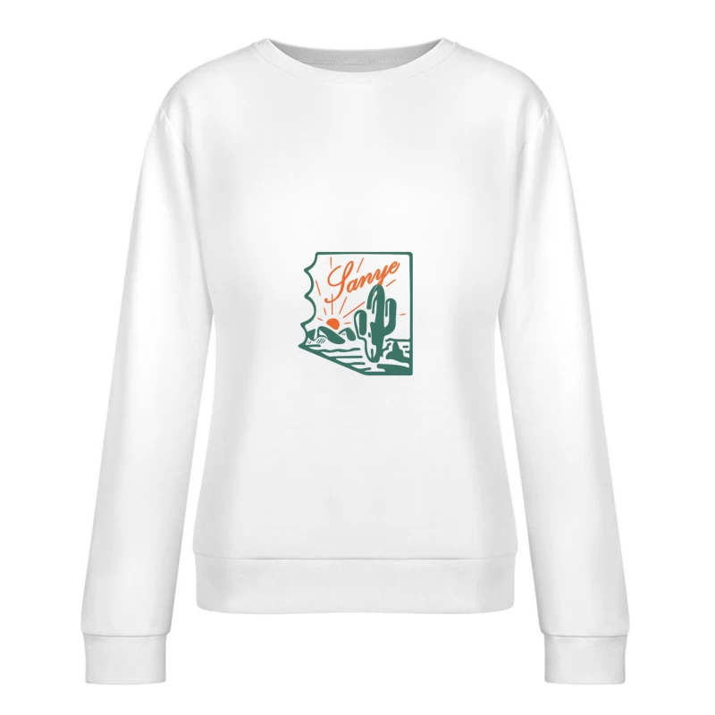 Wüstenlandschaft mit Kaktus Damen Pullover Sweatshirt