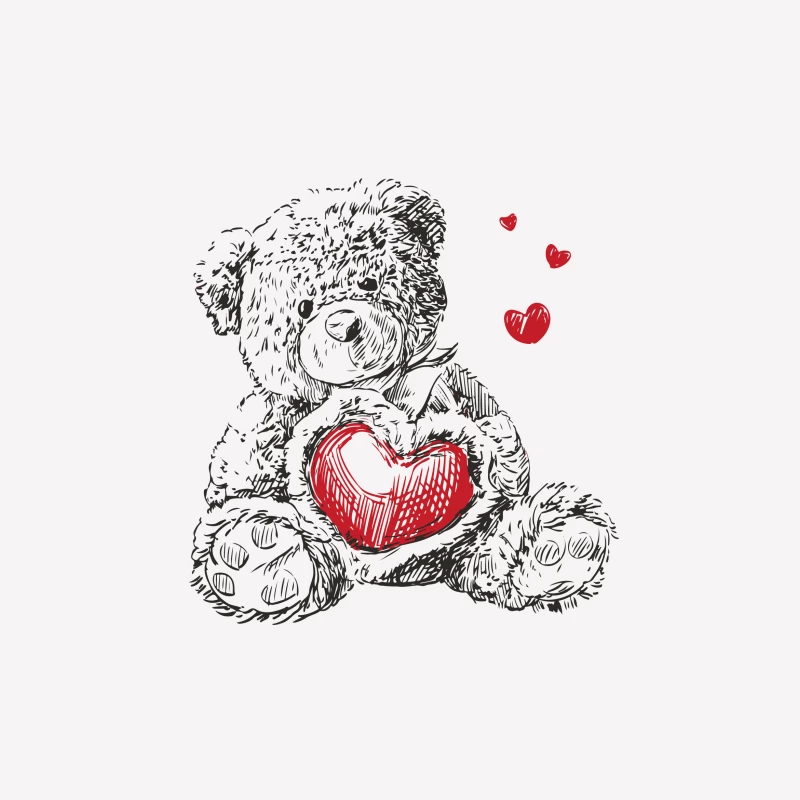 Süßer Teddybär mit Herz Herren T-Shirt
