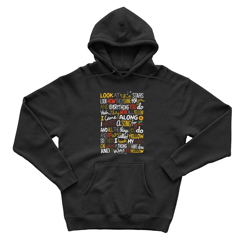 Colplay Lyrics Art Male Pullover Hoodie