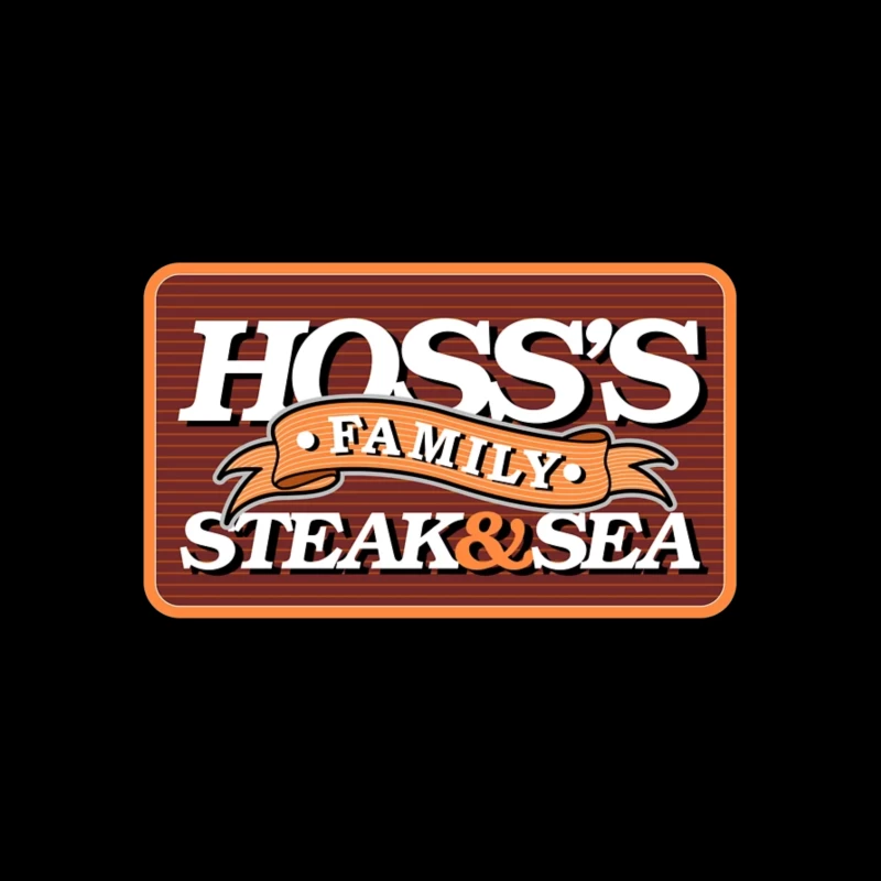 Hoss's Family Steak & Sea Restaurant Vintage Logo Design Desk Mat