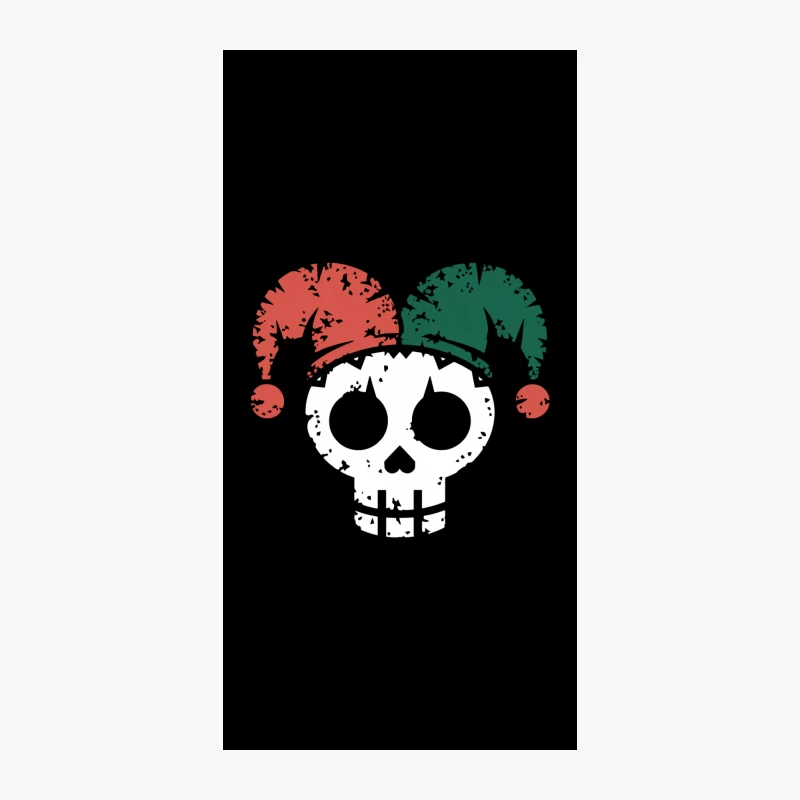 Festive Goth Christmas Skull with Jester Hat iPhone Case