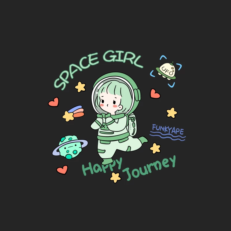 Fröhliche Reise mit Weltraummädchen Herren Pullover Sweatshirt