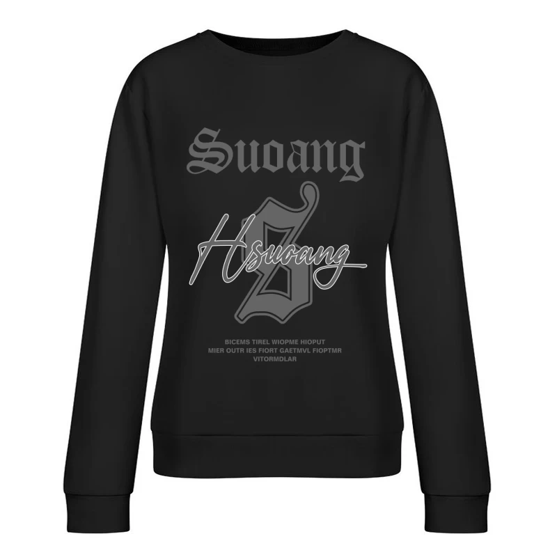 Gothic Typografie Design Damen Pullover Sweatshirt