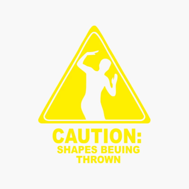 CAUTION SHAPES BEING THROWN PRINTED Cotton Tote Bag