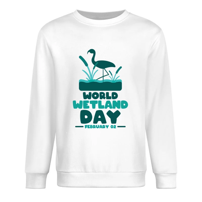 Celebrate World Wetland Day – Vibrant Flamingo Design Male Pullover Sweatshirt