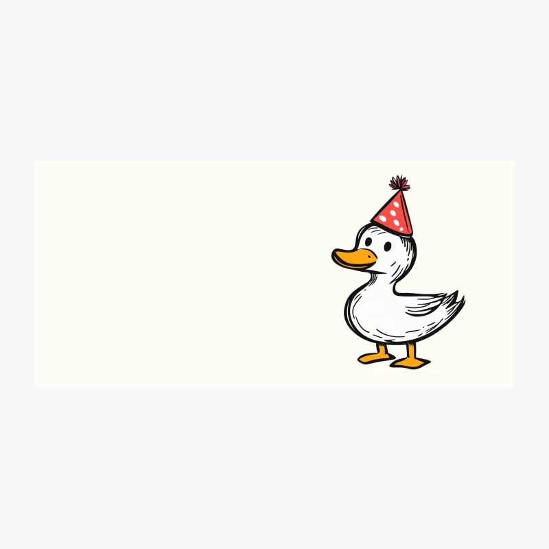 Cute Cartoon Duck Wearing Red Party Hat Coffee Mug